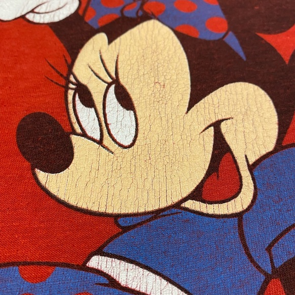 Minnie Mouse Short Sleeve T Shirt Red Size Large Vintage CHED - Picture 10 of 13